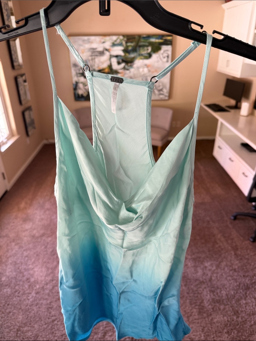 Young Fabulous & Broke Mint-to-Teal Ombre Satin Camisole